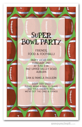 Footballs Super Bowl Party Invitations