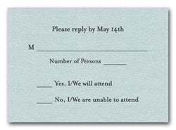 Shimmery Aqua RSVP Cards