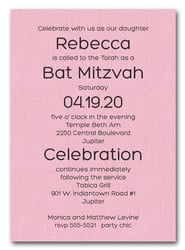 Shimmery Pink Bold Bar Mitzvah