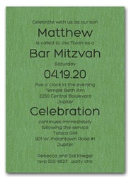 Shimmery Green Bold Bar Mitzvah