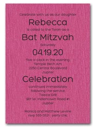 Shimmery Hot Pink Bold Bat Mitzvah