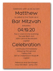 Shimmery Orange Bold Bar Mitzvah