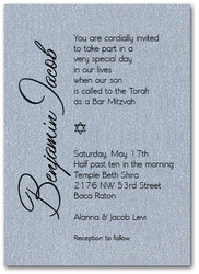 Shimmery Silver Bar Mitzvah