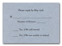 Shimmery Silver RSVP Cards