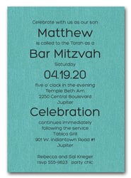 Shimmery Turquoise Bold Bar Mitzvah