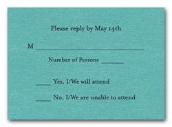 Shimmery Turquoise RSVP Cards