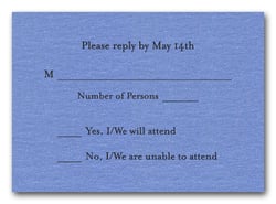Shimmery Blue RSVP Cards