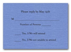 Shimmery Blue RSVP Cards