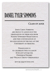 Shimmery White Classic Graduation Invitations