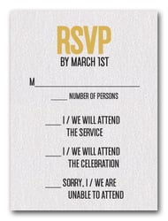 Gold on White Bar Mitzvah RSVP