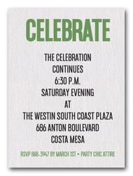 Shimmery White & Green Bar Mitzvah Layered Invitations