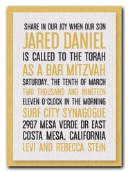 Shimmery White & Gold Bar Mitzvah