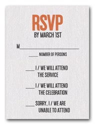 Orange on White Bar Mitzvah RSVP