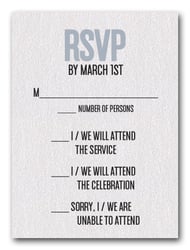 Silver on White Bar Mitzvah RSVP