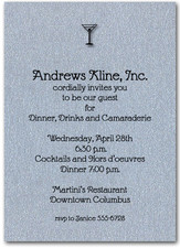 Martini Invitations Silver Shimmery Martini Business