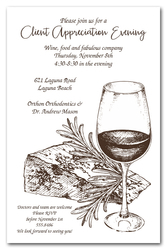 Sketched Wine and Cheese Party Invitations