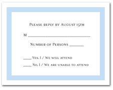 Sky Blue Border RSVP Cards #5