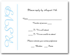 Sky Blue Border RSVP Cards #6