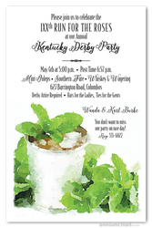 Sprigged Mint Julep Derby Invitations