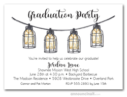 Caged Lights String Graduation Invitations