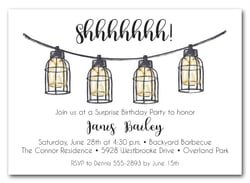 Caged Lights String Birthday Party Invitations