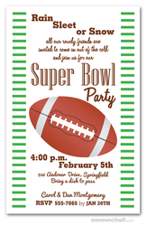 Stripes and Football Super Bowl Invitations