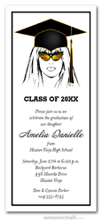 Shades and Black Cap Girl Graduation Invitations