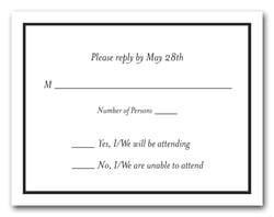 RSVP Cards - Response Cards Black Border RSVP Cards #8