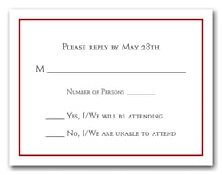 Burgundy Border RSVP Card #8