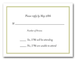 Celery Green Border RSVP Card #8