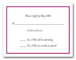 Hot Pink RSVP Card #8