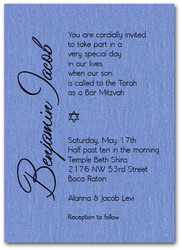 Shimmery Blue Bar Mitzvah