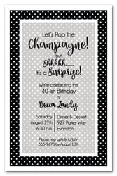 Simple White Dots on Black Party Invitations