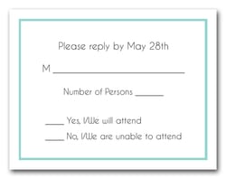 Tiffany Blue Border RSVP Card #8