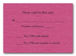 Shimmery Hot Pink RSVP Cards