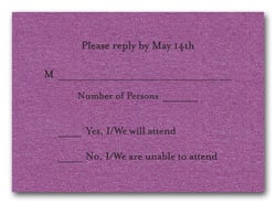 Shimmery Purple RSVP Cards