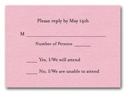 Shimmery Pink RSVP Cards