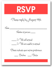 White & Tangerine RSVP Card #3