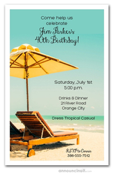 Beach Bed & Umbrella Summer Party Invitations