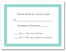 Tiffany Blue Border RSVP Cards #5