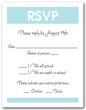 White & Tiffany Blue RSVP Card #3