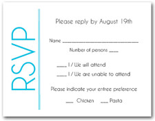 Turquoise Border RSVP Cards #6