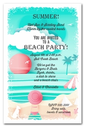 beach party invitations beach birthday party invitations beach