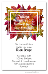 Watercolor Fall Leaves Collage Invites