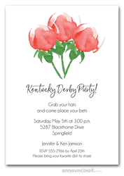Watercolor Red Roses Derby Party Invitations