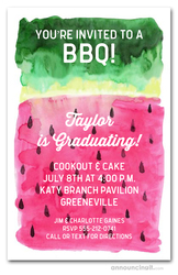 Watermelon Graduation Party Invitations