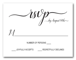 White Modern RSVP Cards - Beth