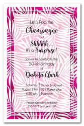 White Palms on Hot Pink Invitations
