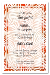 White Palms on Orange Invitations