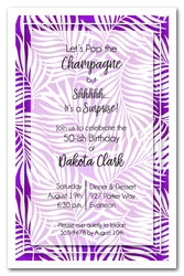 White Palms on Purple Invitations